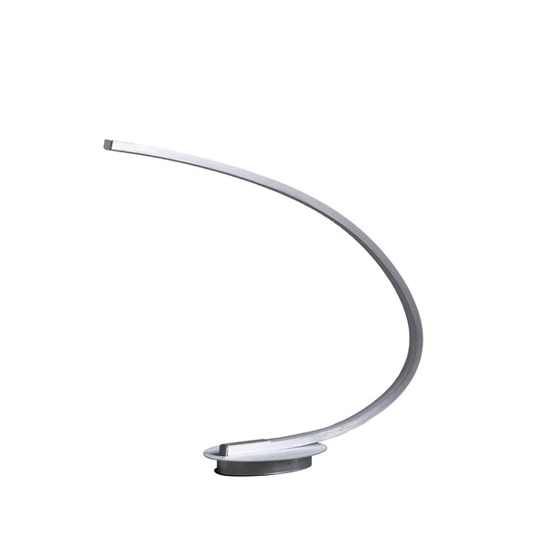 Table Lamp with Arched Tube LED Brushed Silver