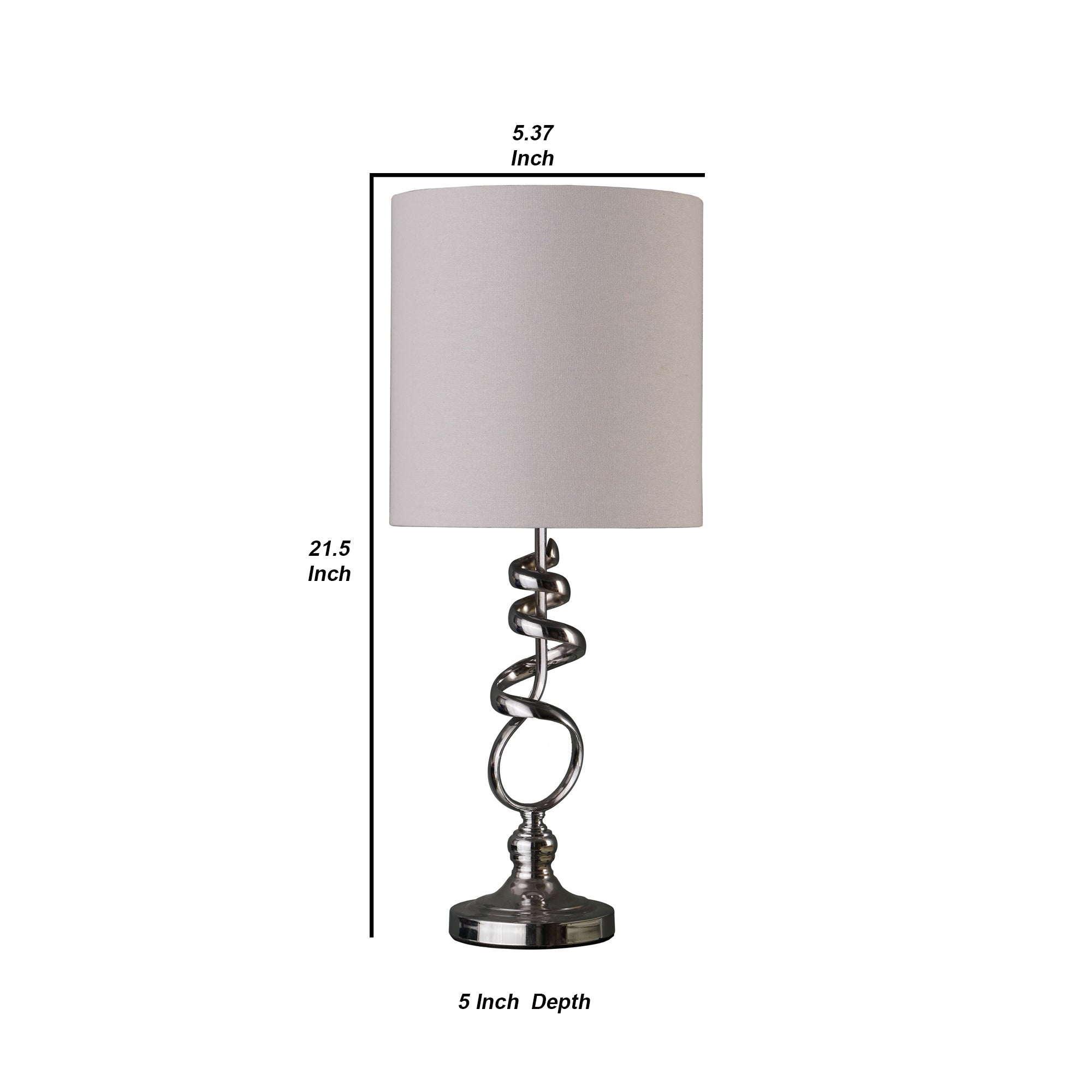 Table Lamp with Curved Abstract Metal Base Silver-zoom-5