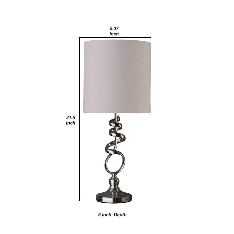 Table Lamp with Curved Abstract Metal Base Silver-zoom-