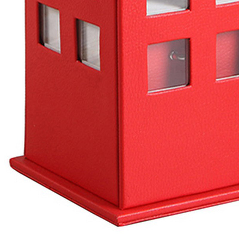 Telephone Booth Jewelry Box with 2 Drawers Red-zoom-