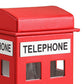 Telephone Booth Jewelry Box with 2 Drawers Red
