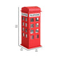 Telephone Booth Jewelry Box with 2 Drawers Red