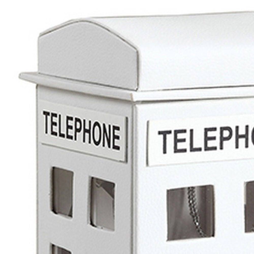 Telephone Booth Jewelry Box with 2 Drawers White-zoom-2