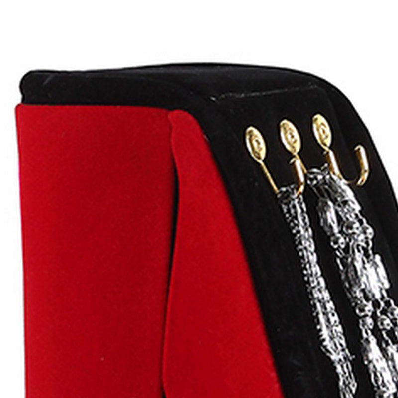 High Heel Shoe Jewelry Box With 3 Hooks And Storage Red-zoom-