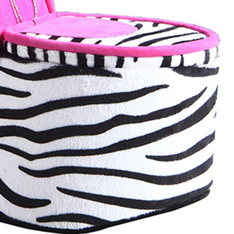 High Heel Zebra Shoe Jewelry Box With 3 Hooks Multicolor-zoom-