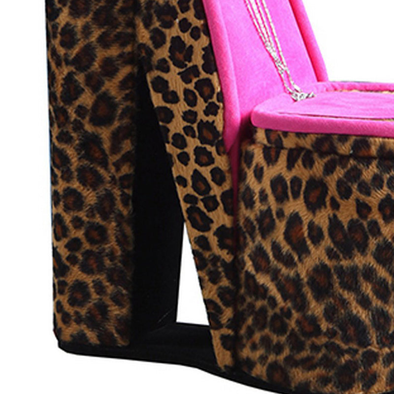 High Heel Cheetah Shoe Jewelry Box With 3 Hooks Multicolor-zoom-