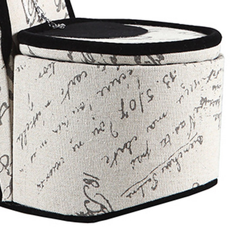 High Heel Script Shoe Jewelry Box With 3 Hooks Beige And Black-zoom-