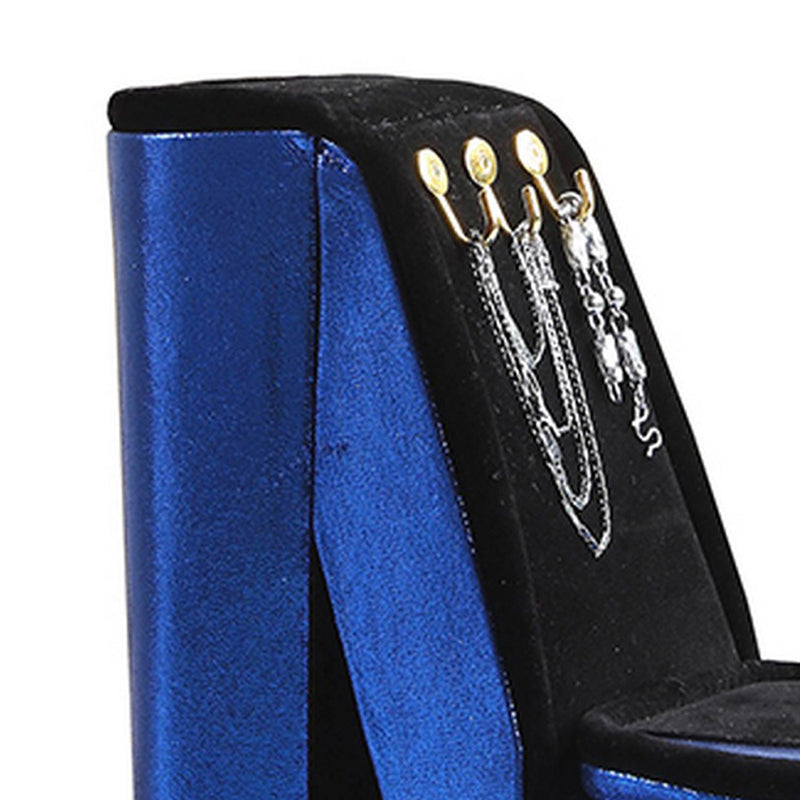 High Heel Shoe Jewelry Box With 3 Hooks And Storage Blue-zoom-