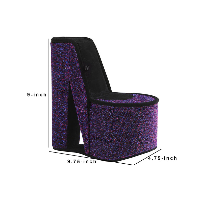 High Heel Shoe Jewelry Box With 2 Hooks And Storage Purple-zoom-