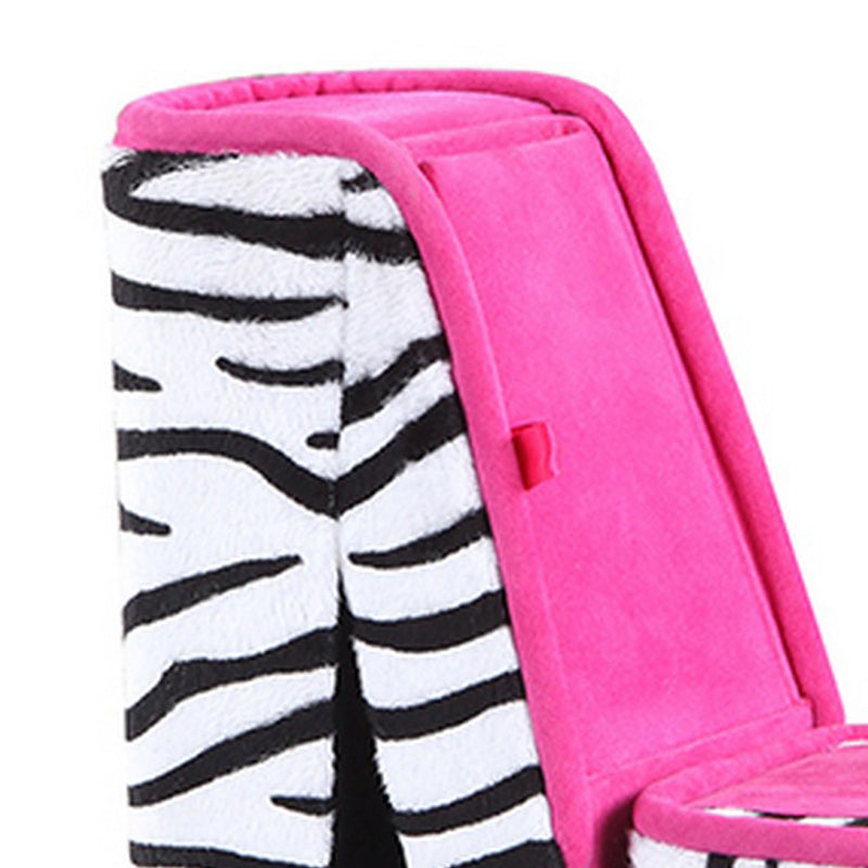 High Heel Zebra Shoe Jewelry Box With 2 Hooks Multicolor-zoom-