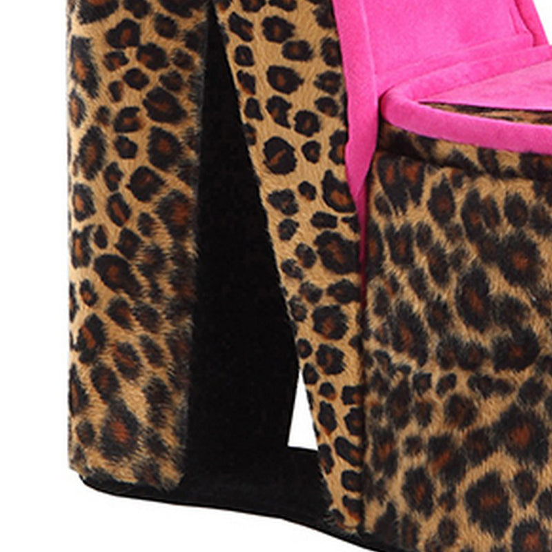 High Heel Cheetah Shoe Jewelry Box With 2 Hooks Multicolor-zoom-