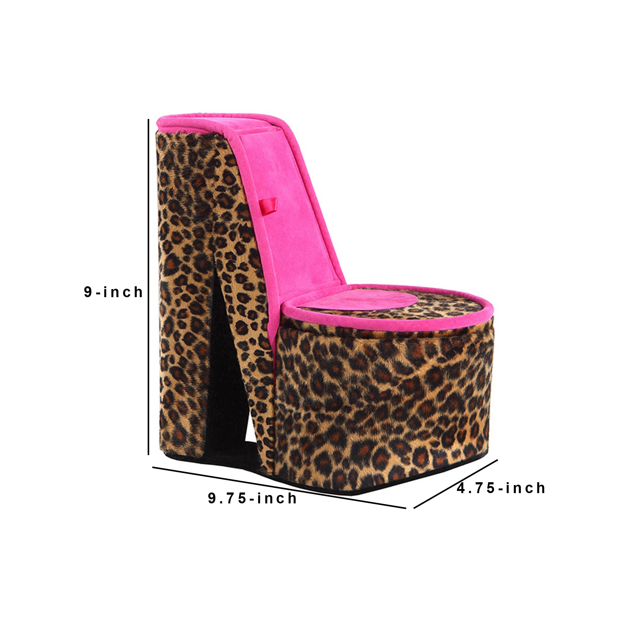 High Heel Cheetah Shoe Jewelry Box With 2 Hooks Multicolor-zoom-5