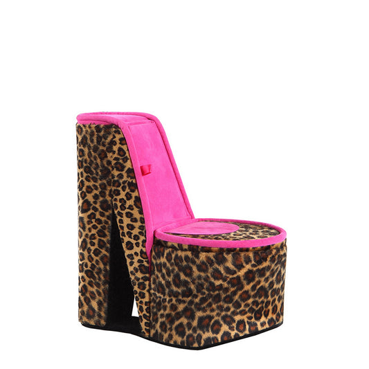 High Heel Cheetah Shoe Jewelry Box With 2 Hooks Multicolor