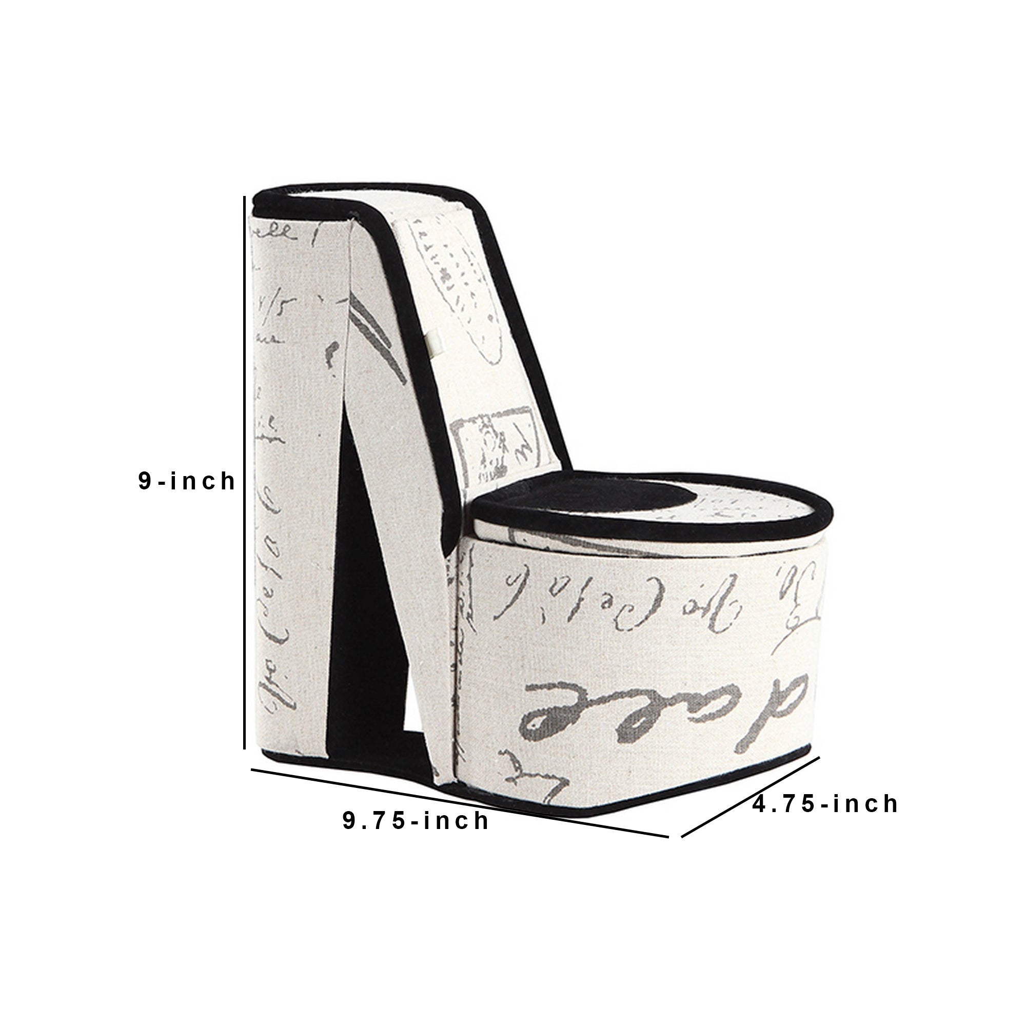 High Heel Script Shoe Jewelry Box With 2 Hooks Beige And Black-zoom-5