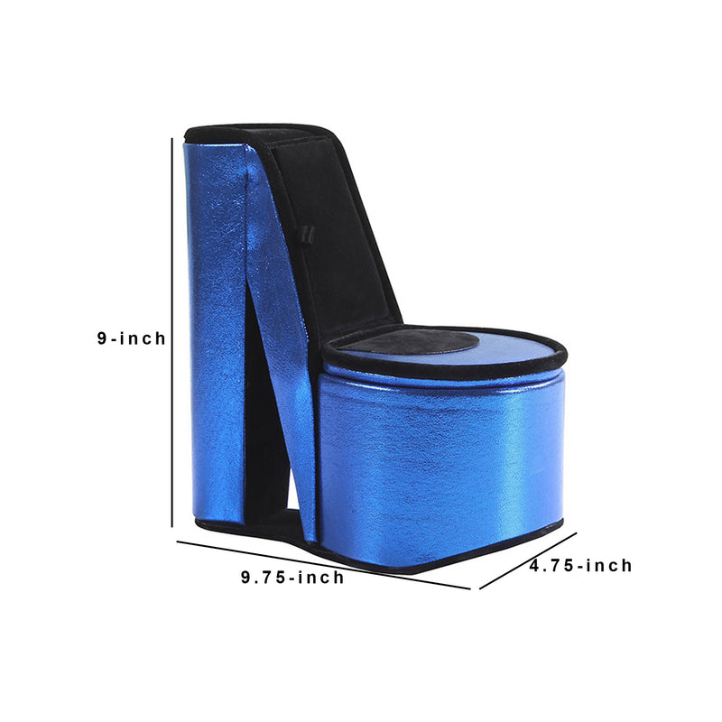 High Heel Shoe Jewelry Box With 2 Hooks And Storage Blue-zoom-