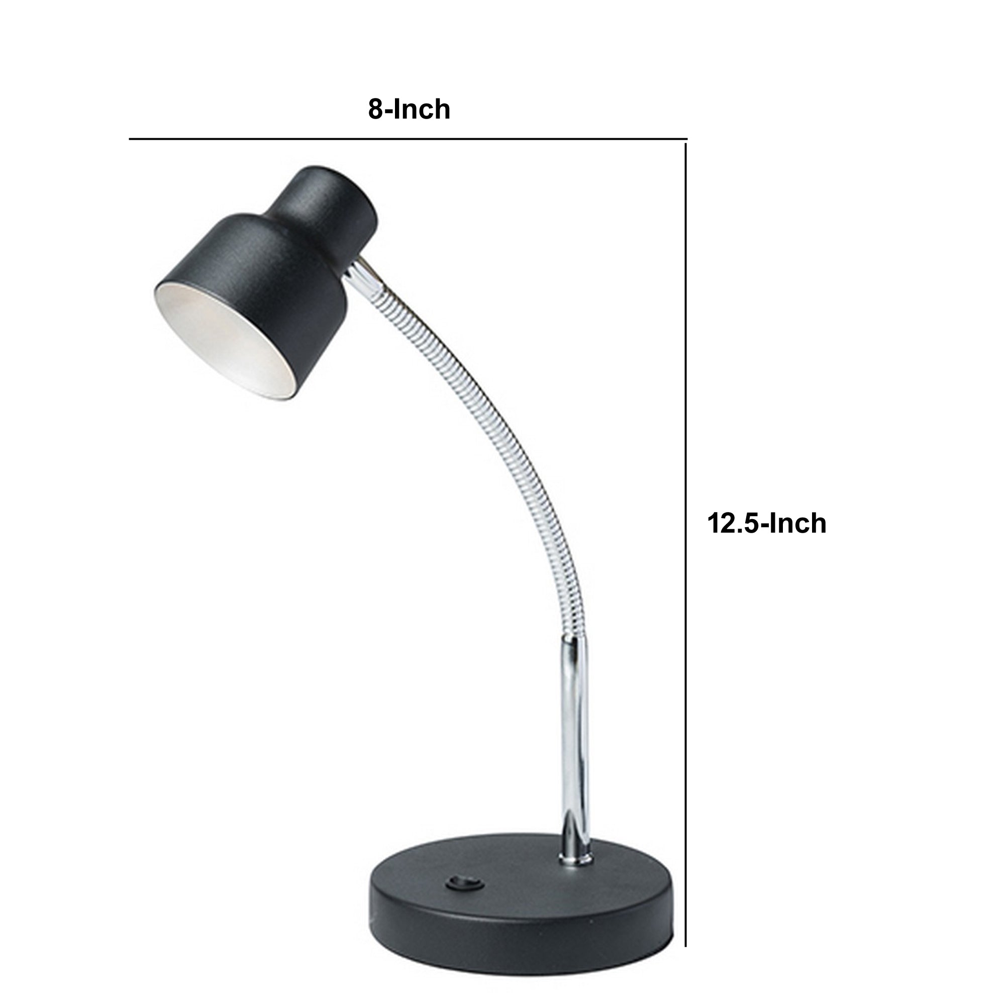 Table Lamp with Adjustable Goose Neck and Shade Black-zoom-5