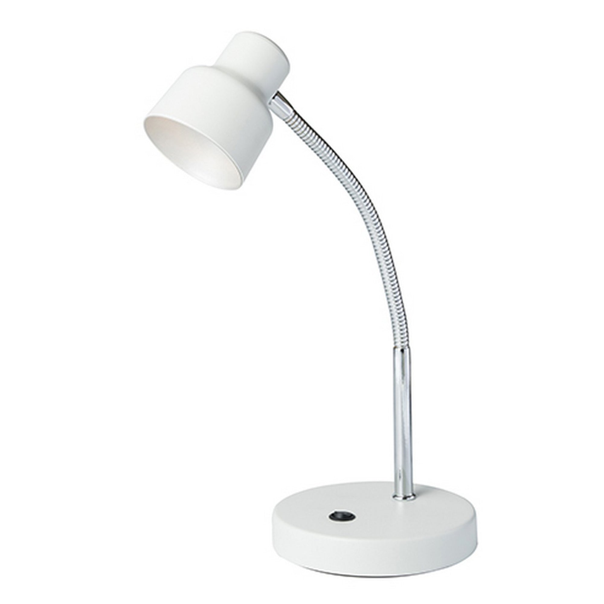Table Lamp with Adjustable Goose Neck and Shade White-zoom-1