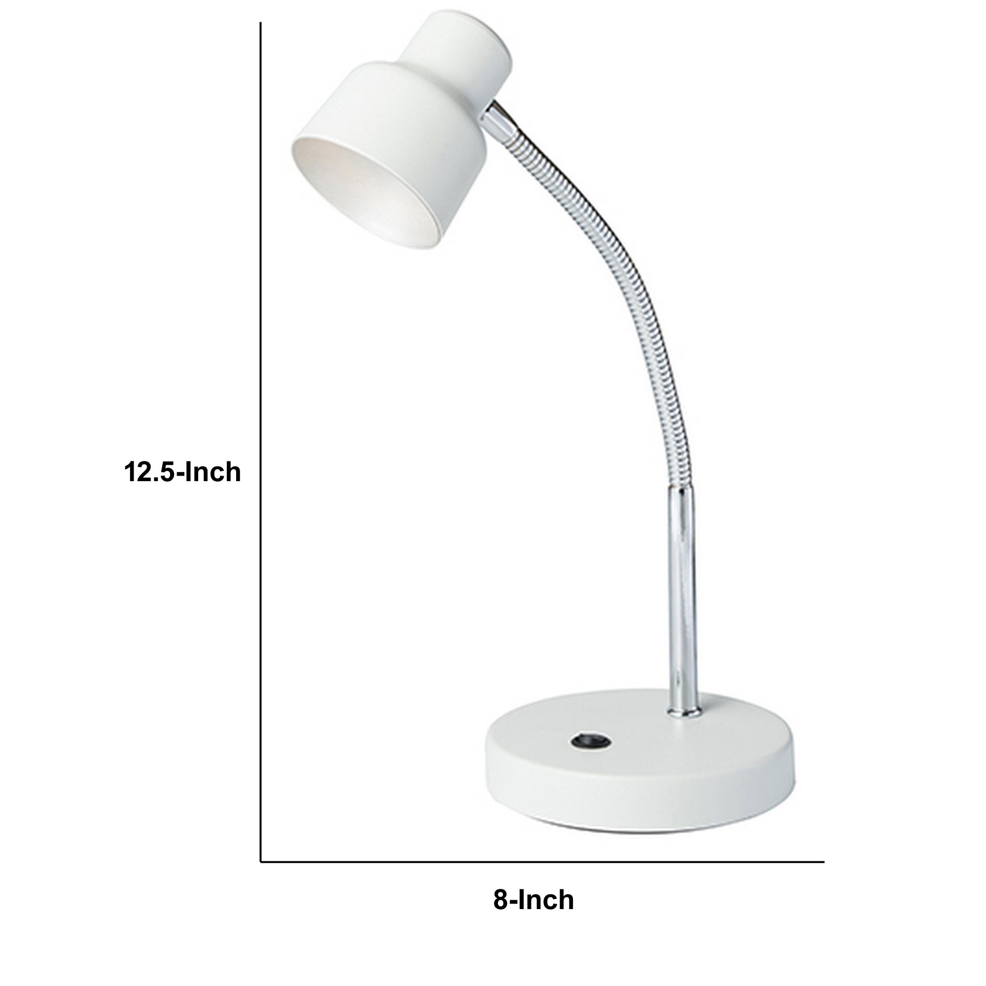 Table Lamp with Adjustable Goose Neck and Shade White-zoom-5