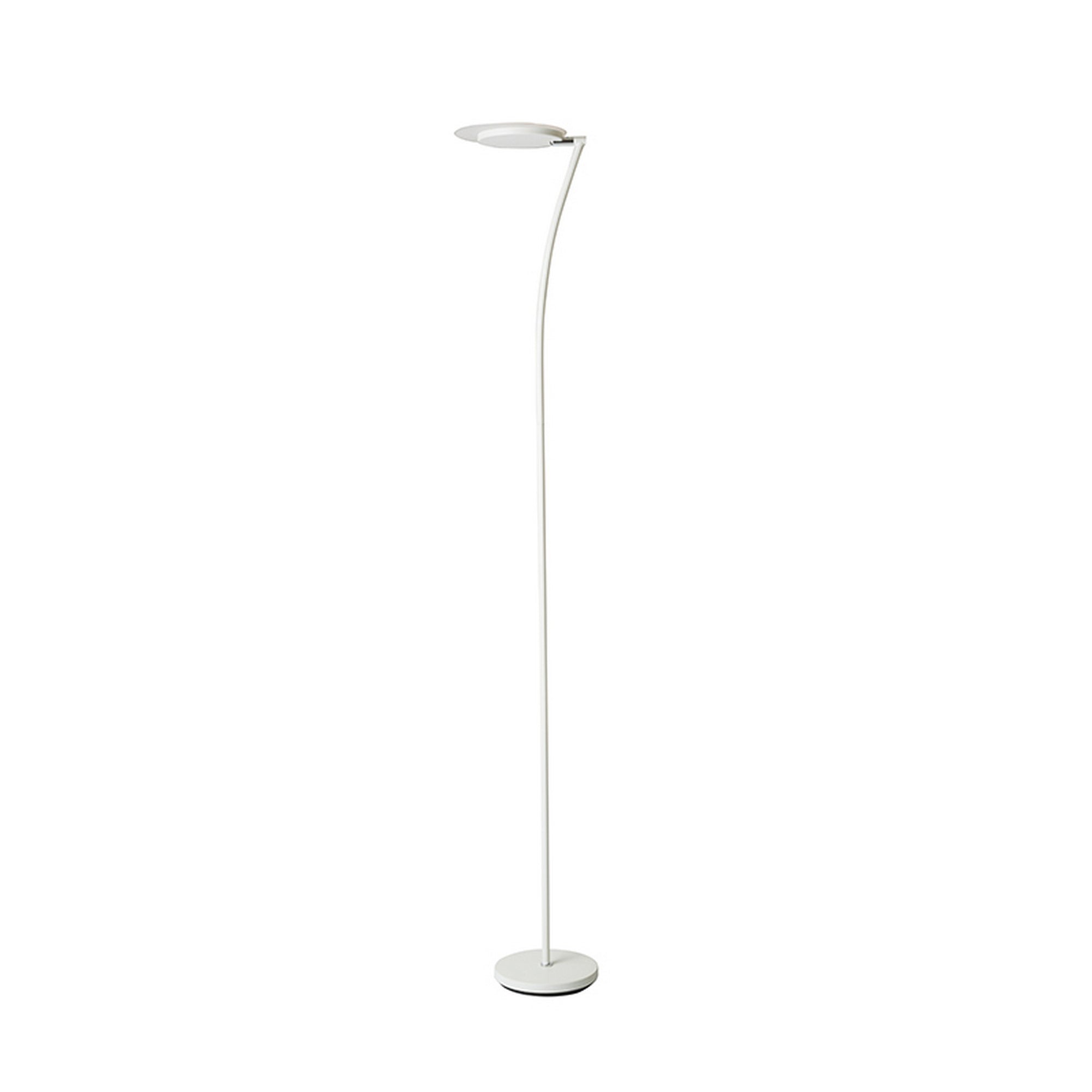 Torchiere Floor Lamp With Adjustable Plate Shade And Sleek Body White-zoom-1