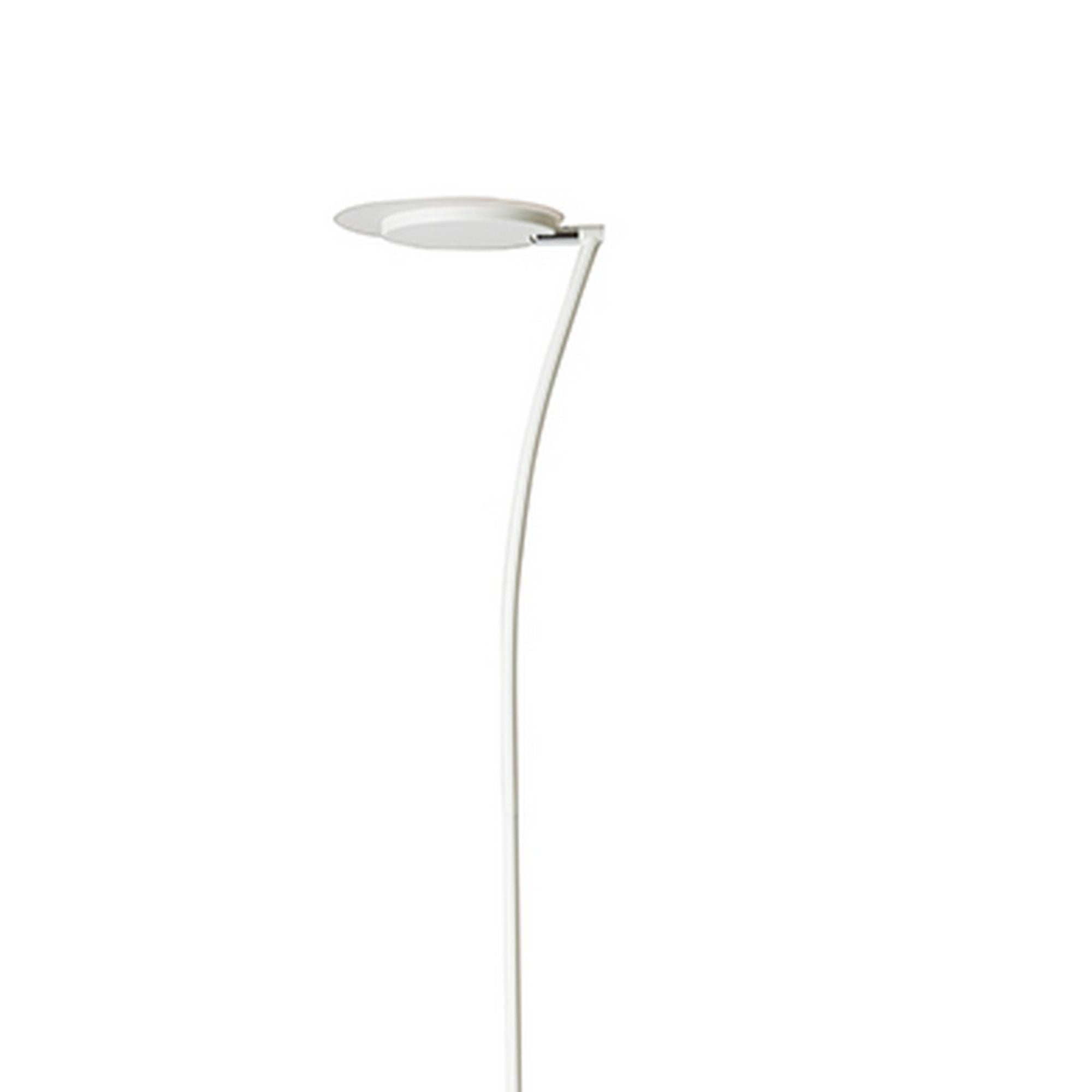 Torchiere Floor Lamp With Adjustable Plate Shade And Sleek Body White-zoom-2