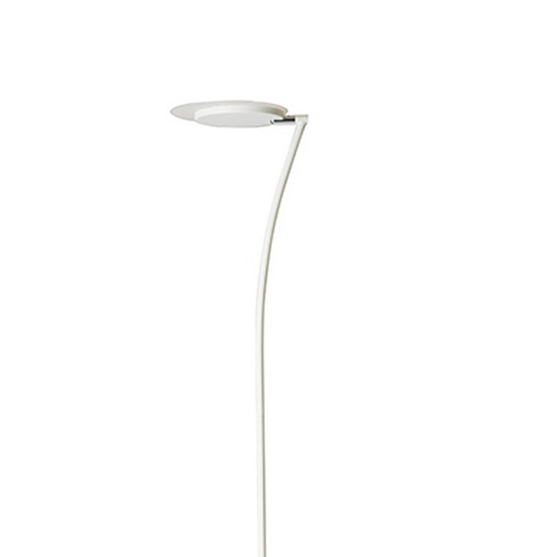 Torchiere Floor Lamp With Adjustable Plate Shade And Sleek Body White-zoom-