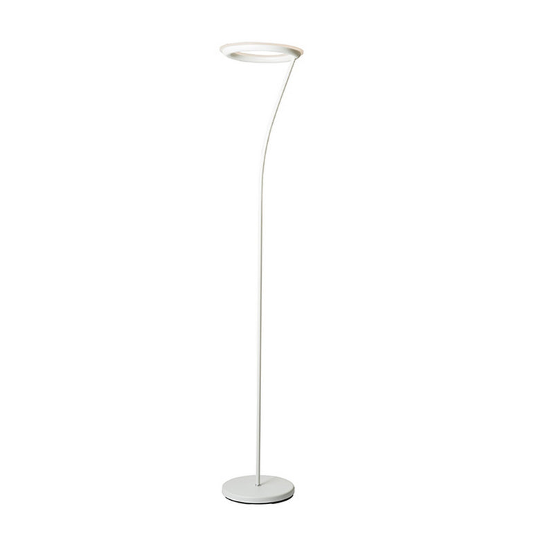 Torchiere Floor Lamp With Adjustable Disk Shade And Sleek Body White-zoom-