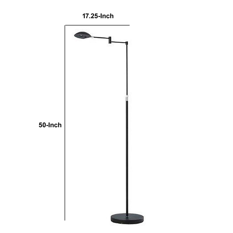 Floor Lamp With Adjustable Swing Arm And Height Black-zoom-