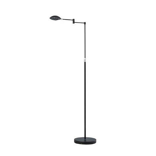 Floor Lamp With Adjustable Swing Arm And Height Black