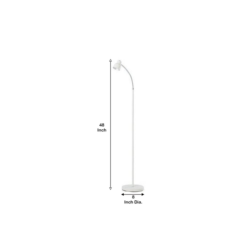 Floor Lamp With Adjustable And Bendable Gooseneck White-zoom-