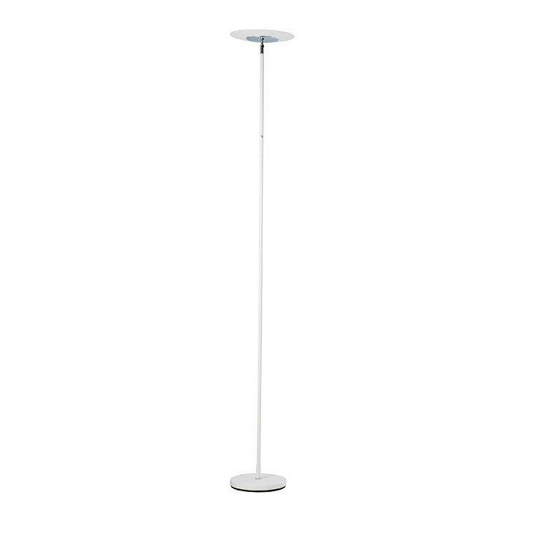 Floor Lamp With Adjustable Torchiere Head And Sleek Metal Body White-zoom-