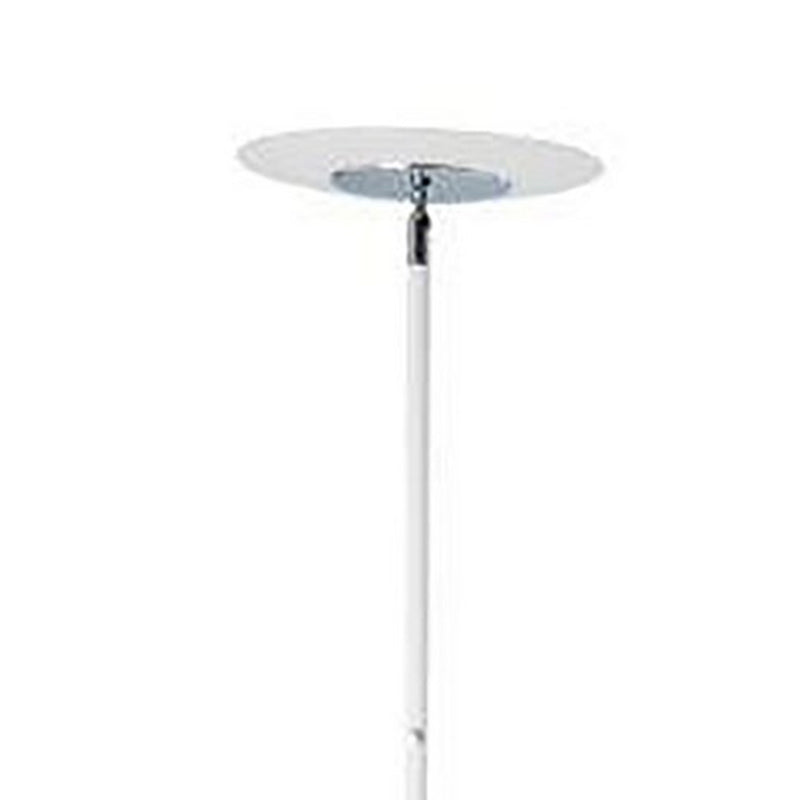 Floor Lamp With Adjustable Torchiere Head And Sleek Metal Body White-zoom-