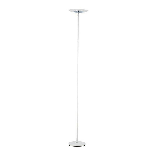 Floor Lamp With Adjustable Torchiere Head And Sleek Metal Body White