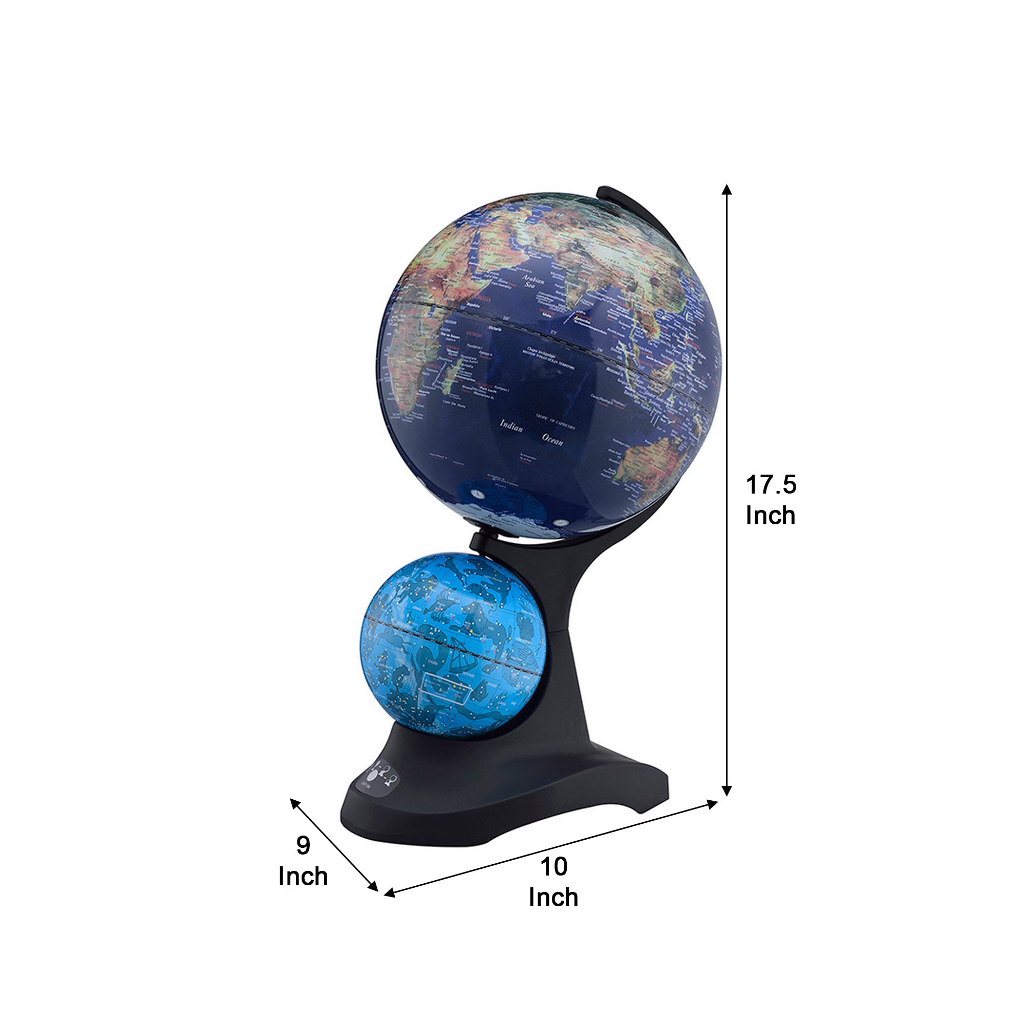 Dual Globe Accent Decor With Inbuilt Led Blue And Black-zoom-5