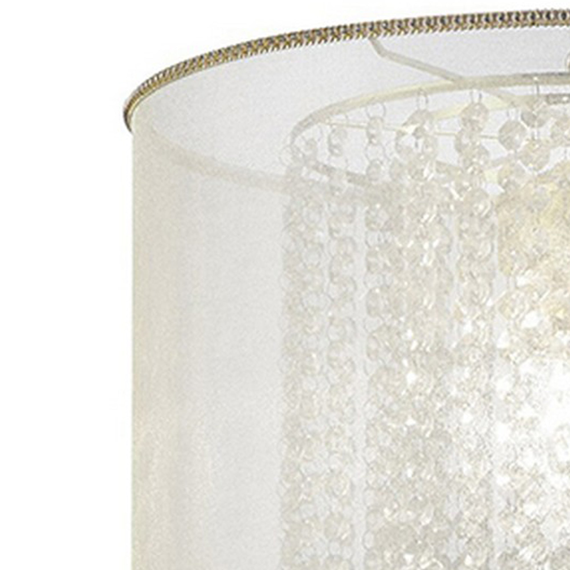 Ceiling Lamp with Hanging Crystal Accents White and Clear-zoom-2