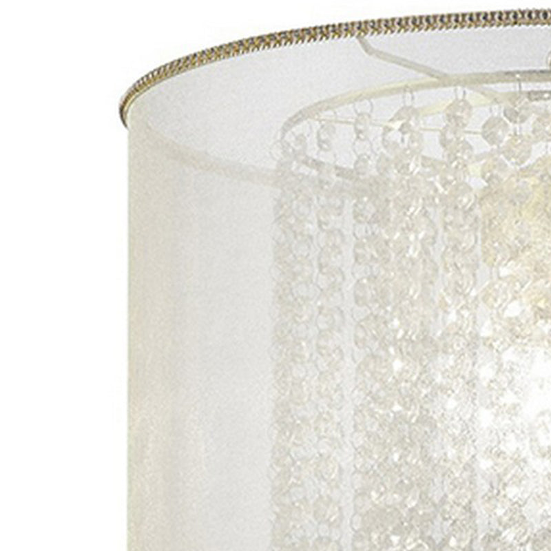 Ceiling Lamp with Hanging Crystal Accents White and Clear-zoom-