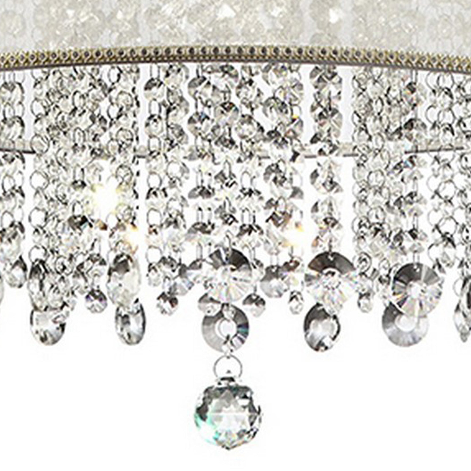 Ceiling Lamp with Hanging Crystal Accents White and Clear-zoom-4
