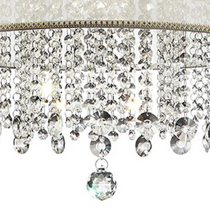 Ceiling Lamp with Hanging Crystal Accents White and Clear-zoom-