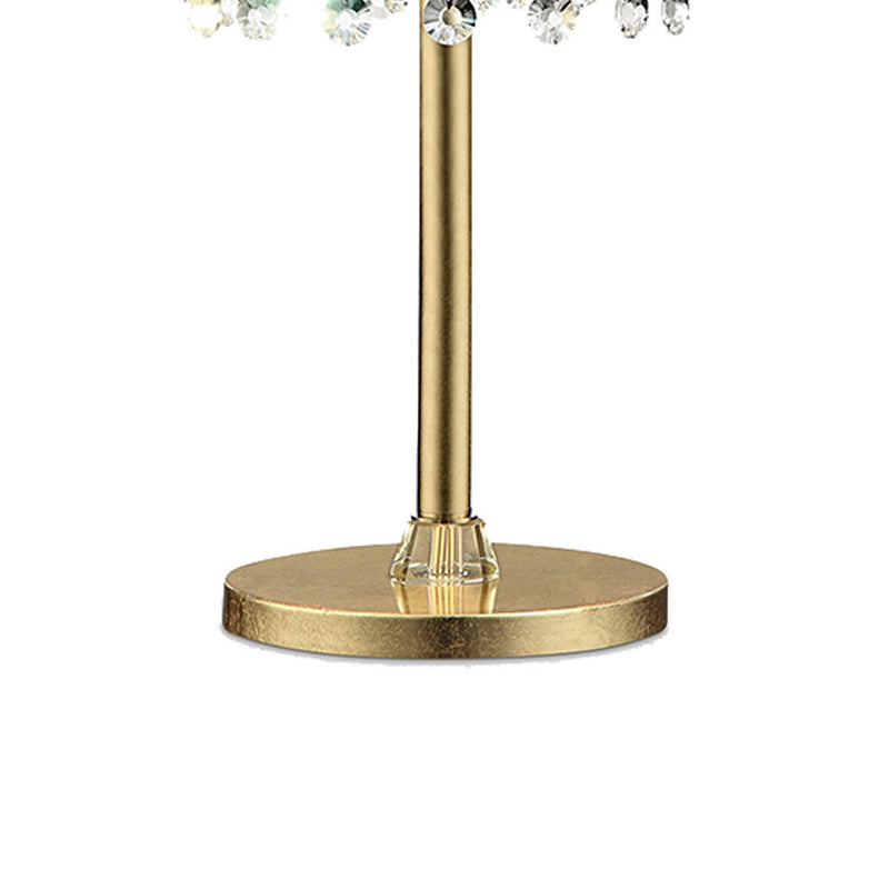 Table Lamp with Hanging Crystal Accents White and Gold-zoom-