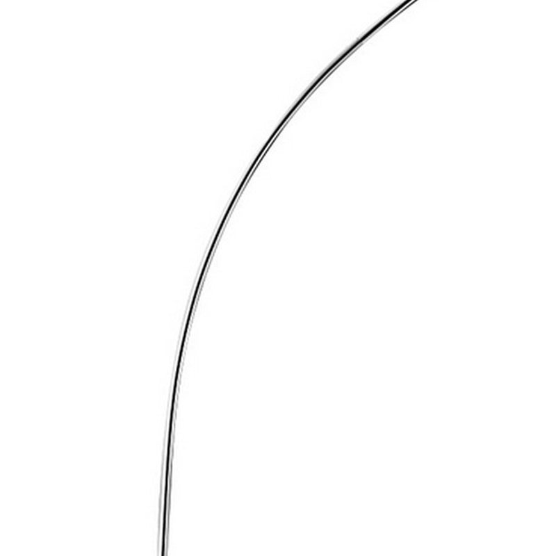 Floor Lamp With Arched Metal Body Silver And Beige-zoom-