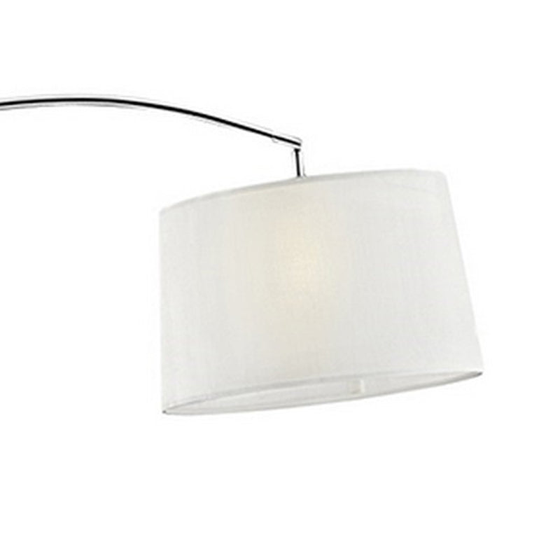 Floor Lamp With Arched Metal Body Silver And White-zoom-