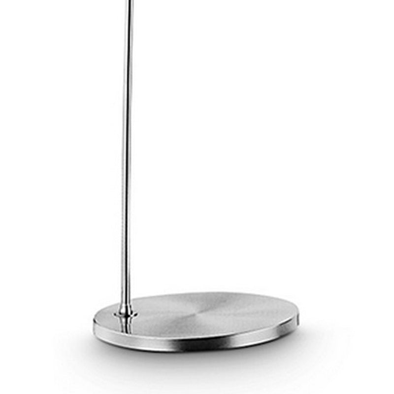 Floor Lamp With Arched Metal Body Silver And White-zoom-