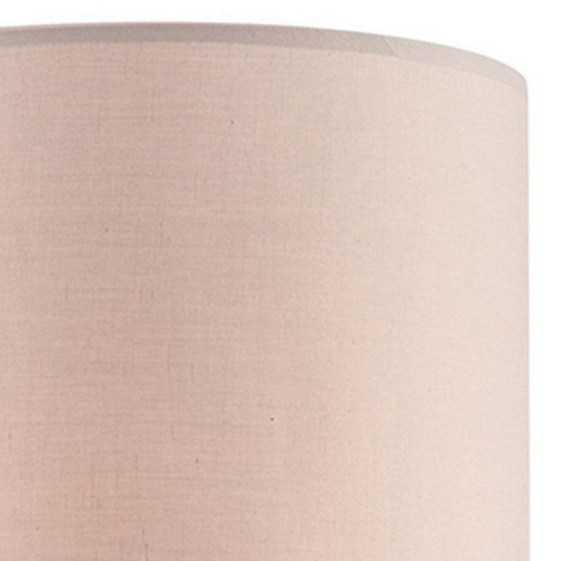 Table Lamp with Faceted Ceramic Body Gray and Beige-zoom-