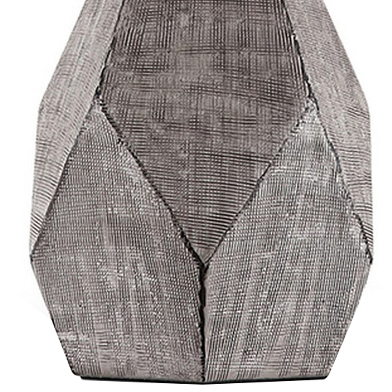 Table Lamp with Faceted Ceramic Body Gray and Beige-zoom-