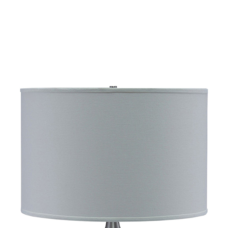 Table Lamp with Pot Bellied Ceramic Body Gray and White-zoom-