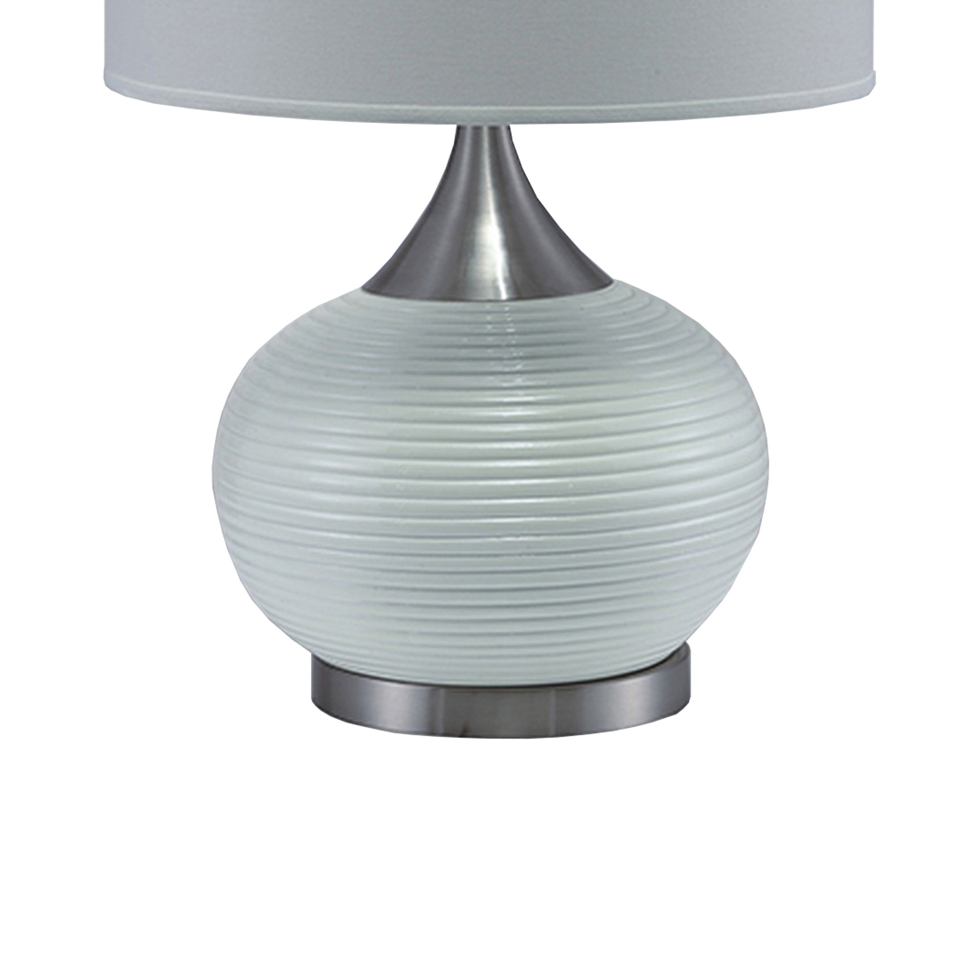 Table Lamp with Pot Bellied Ceramic Body Gray and White-zoom-4