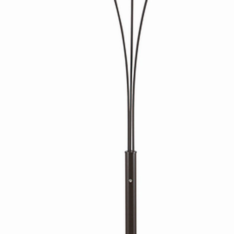 Floor Lamp With 3 Arched Arms And Fabric Shades Bronze-zoom-
