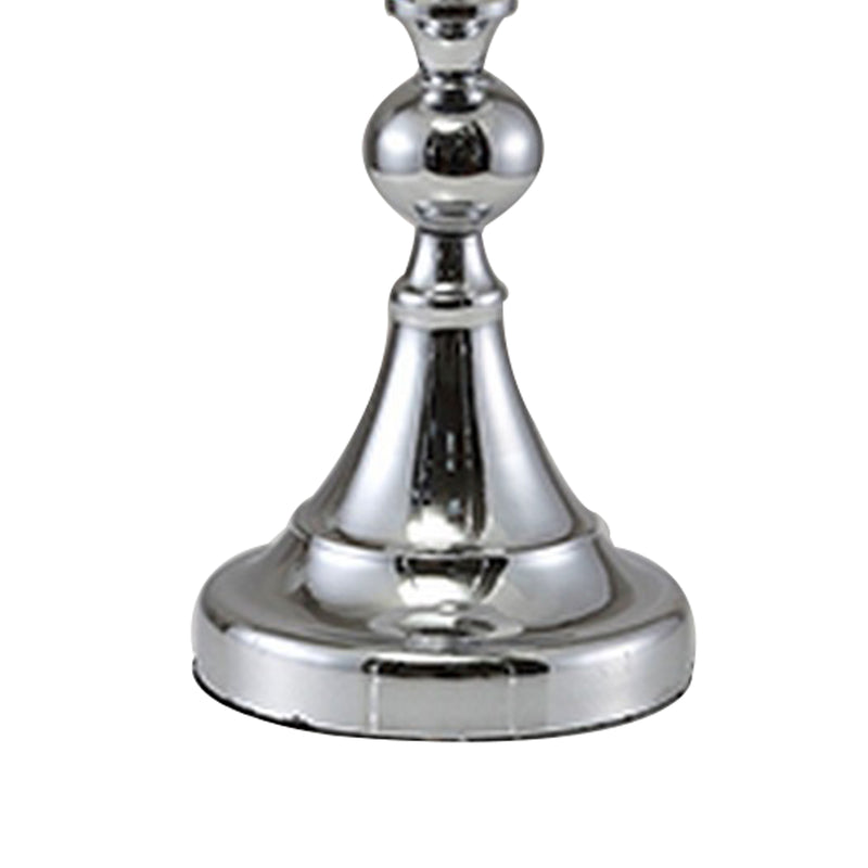 Table Lamp with Metal and Crystal Accents Silver and White-zoom-