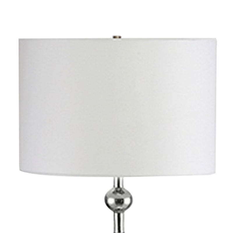 Floor Lamp With Metal Frame And Crystal Accent White-zoom-