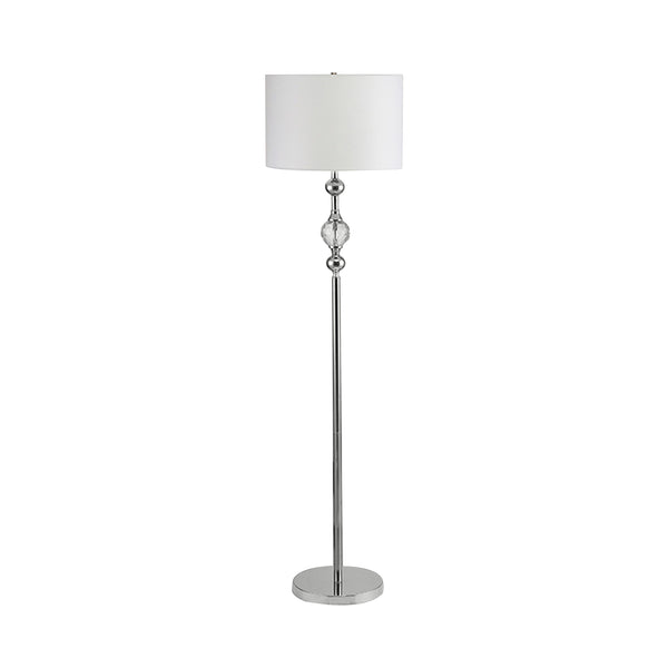 Floor Lamp With Metal Frame And Crystal Accent White