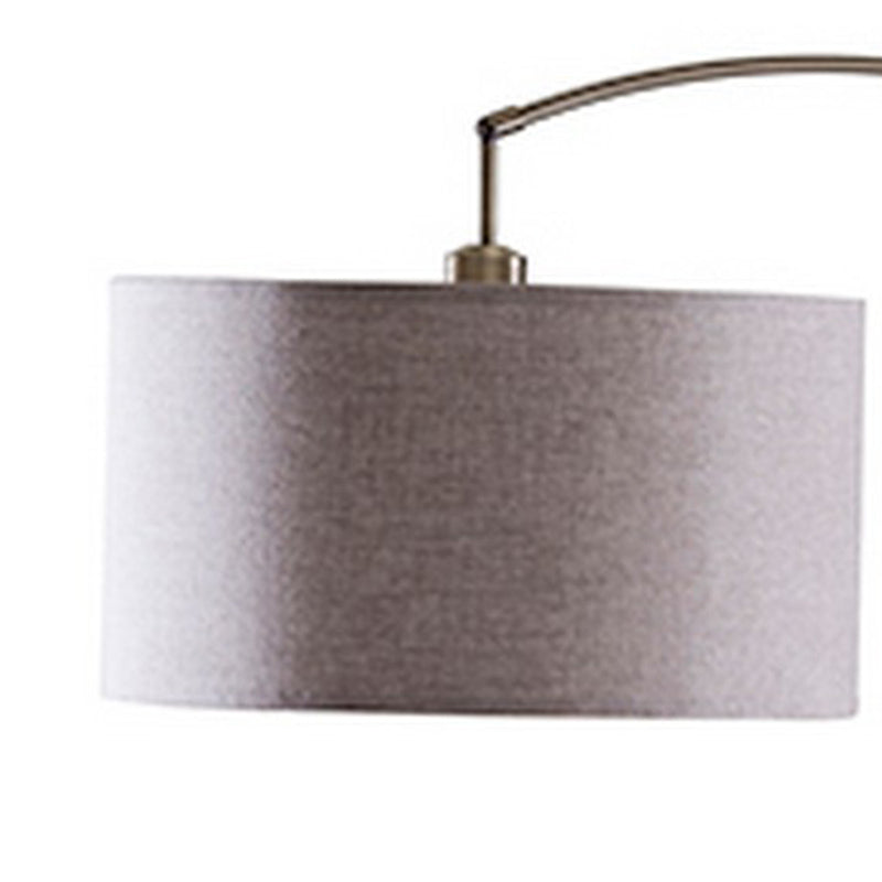Floor Lamp With Curved Metal Frame And Drum Shade Antique Gold-zoom-